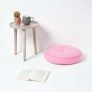 Pink and Grey Round Floor Cushion