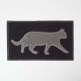 Grey Cat Silhouette Recycled Rubber Doormat