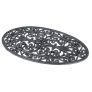 Black Wrought Iron Effect Parisian Oval Rubber Doormat