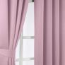 Pastel Pink Herringbone Chevron Blackout Thermal Curtains Pair Eyelet Style