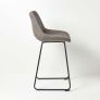Ascot Faux Leather Bar Stool Grey
