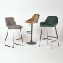 Ascot Faux Leather Bar Stool Grey
