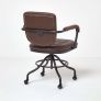 Reno Brown Leather Desk Chair
