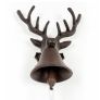 Brown Cast Iron Deer Head Traditional Hanging Doorbell 