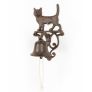 Brown Cast Iron Standing Cat Traditional Hanging Doorbell
