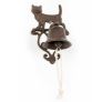 Brown Cast Iron Standing Cat Traditional Hanging Doorbell