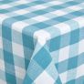 Blue Block Check Cotton Gingham Tablecloth