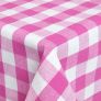 Pink Block Check Cotton Gingham Tablecloth