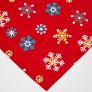 Christmas Red Snowflake Cotton Fabric 4 Napkins Set