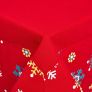 Cotton Christmas Red Snowflake Border Tablecloth