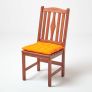 Orange Plain Seat Pad with Button Straps 100% Cotton 40 x 40 cm