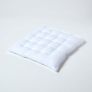 White Plain Seat Pad with Button Straps 100% Cotton 40 x 40 cm