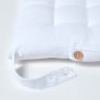 White Plain Seat Pad with Button Straps 100% Cotton 40 x 40 cm