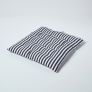 Black and White Stripe Seat Pad with Straps 100% Cotton 40 x 40 cm
