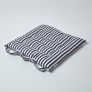 Black and White Stripe Seat Pad with Straps 100% Cotton 40 x 40 cm