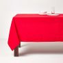 Plain Cotton Red Tablecloth