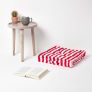Cotton Red Thick Stripe Floor Cushion, 50 x 50 cm