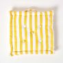 Cotton Yellow Thick Stripe Floor Cushion, 50 x 50 cm