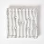 Cotton Light Grey Thin Stripe Floor Cushion, 40 x 40 cm