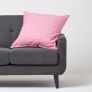 Cotton Plain Pink and Polka Dots Cushion Cover, 45 x 45 cm