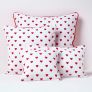 Cotton Red Hearts Cushion Cover