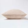 Cotton Gingham Check Beige Cushion Cover