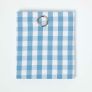 Cotton Blue Block Check Gingham Ready Made Eyelet Curtains