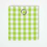 Cotton Green Block Check Gingham Ready Made Eyelet Curtains