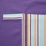 Cotton Purple Kitchen Linen set with Osaka Green Stripes