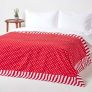 Cotton Red Polka Dots and Stripes Sofa Throw