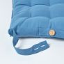 Airforce Blue Plain Seat Pad with Button Straps 100% Cotton