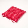 Red Polka Dot Seat Pad with Button Straps 100% Cotton 40 x 40 cm