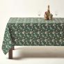 Festive Forest 100% Cotton Green Christmas Tablecloth