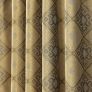 Gold Jacquard Curtain Abstract Aztec Design Fully Lined with Tie Backs, 66 x 54" Drop