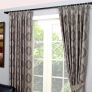 Grey Jacquard Curtain Modern Curve Design Fully Lined