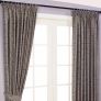 Grey Jacquard Curtain Floral Damask Design Fully Lined