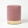 Clarence Velvet Footstool with Storage, Pink