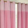 Polka Dots Pink Ready Made Eyelet Curtain Pair, 117 x 137 cm Drop