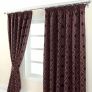 Purple Jacquard Curtain Modern Wave Pattern Fully Lined with Tie Backs