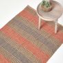 Hand Woven Geometric Patterned Red Black Jute Rug