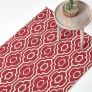 Riga Red and White 100% Cotton Printed Patterned Rug