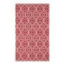 Riga Red and White 100% Cotton Printed Patterned Rug