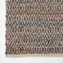 Brown Real Leather Handwoven Diamond Pattern Rug 