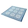 Blue and White Mosaic Pattern Square Reversible Rug