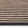Linen and Black Handmade Woven Spiral Braided Rug