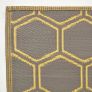 Yellow Outdoor Rug with Honeycomb Pattern, 182 x 122 cm