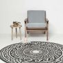 Enid Aztec Black & White Round Outdoor Rug, 180 cm