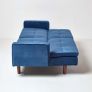 Murphy Velvet Sofa Bed with Armrests, Navy
