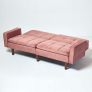 Murphy Velvet Sofa Bed with Armrests, Dusky Pink