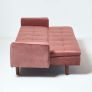 Murphy Velvet Sofa Bed with Armrests, Dusky Pink